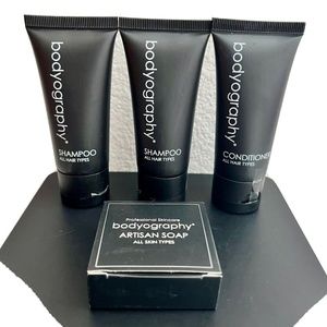 3 For $15 Bodyography Travel Size Shampoo/Conditioner/Soap New Sealed